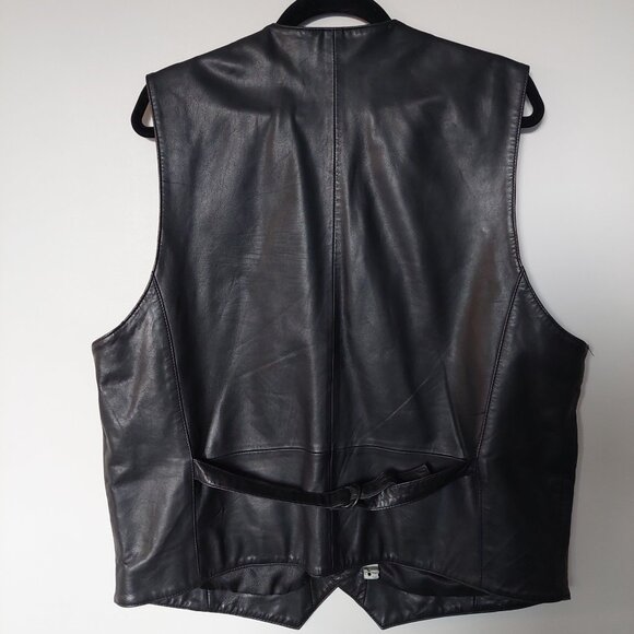 Vintage Leather Vest  Black  Acton The Olde Hide House, Men's 44 - Picture 3 of 8